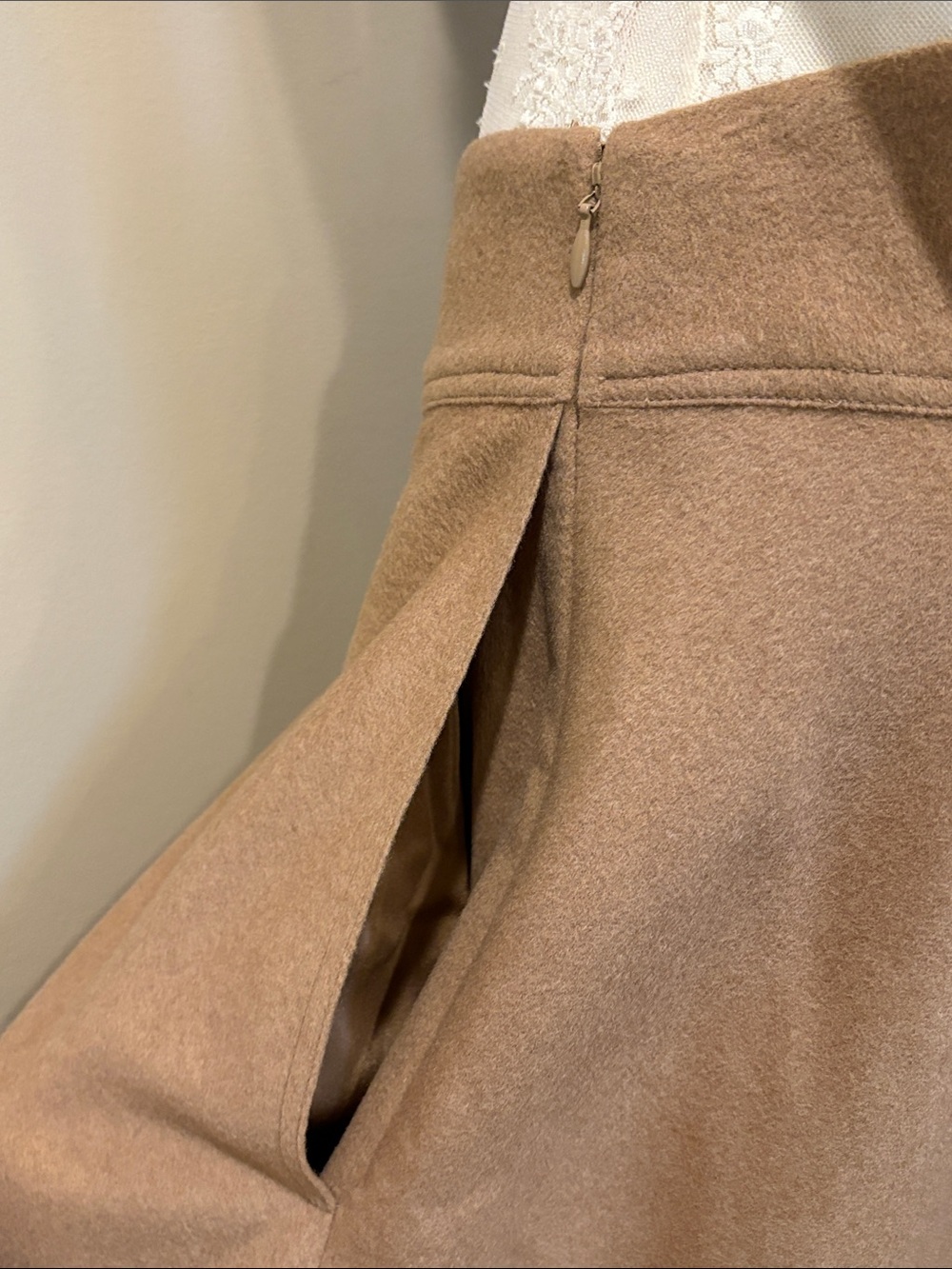 Vintage Ralph Lauren Collection 2004 Camel Wool Flared Midi Skirt size 8 - Picture 11 of 16